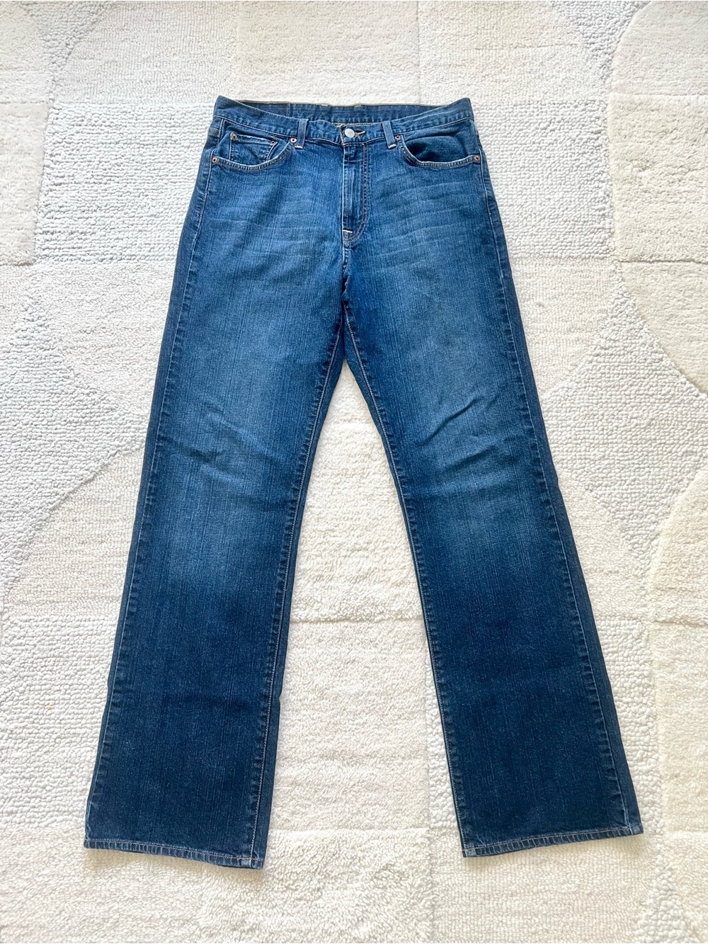 Lucky Brand Dungarees Classic Fit Jeans Men 34x34 Straight Leg Dark Wash Long
